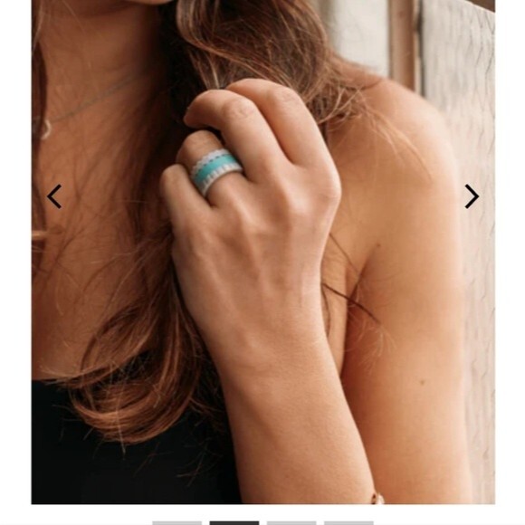 Qalo womens silicone stackable chevron amethyst ring size 6 - Picture 8 of 10